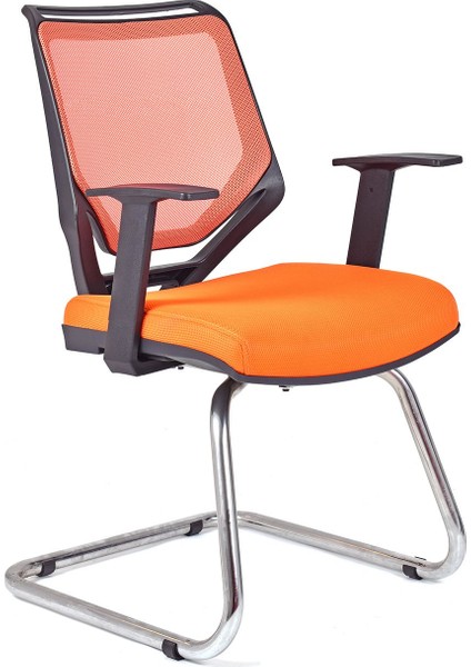 Moreno Turuncu Fileli Bekleme Koltuğu Ofis Koltuğu