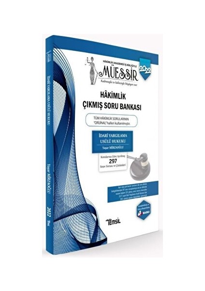 Müessir Idari Yargılama Hukuku Hakimlik Çıkmış Soru Bankası Temsil Kitap