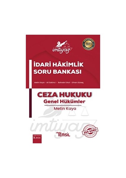 Imtiyaz Idari Hakimlik Soru Bankası Ceza Hukuku - Genel Hükümler