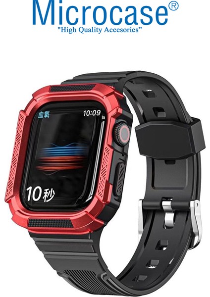 Apple Watch 8 45 mm Uyumlu Armor Sert Kılıf Korumalı Silikon Kordon Kayış - KY21-2 fiyatları