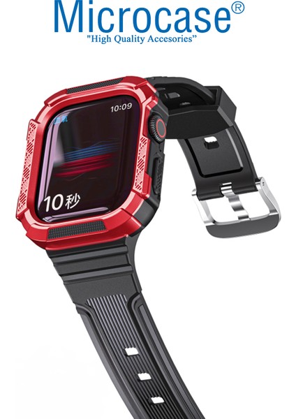 Apple Watch 8 45 mm Uyumlu Armor Sert Kılıf Korumalı Silikon Kordon Kayış - KY21-2 indirimleri