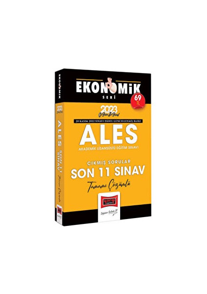 2023 ALES Tamamı Çözümlü Çıkmış Son 11 Sınav Soruları Ekonomik Seri (20 Kasım 2022 Sınavı Dahil)