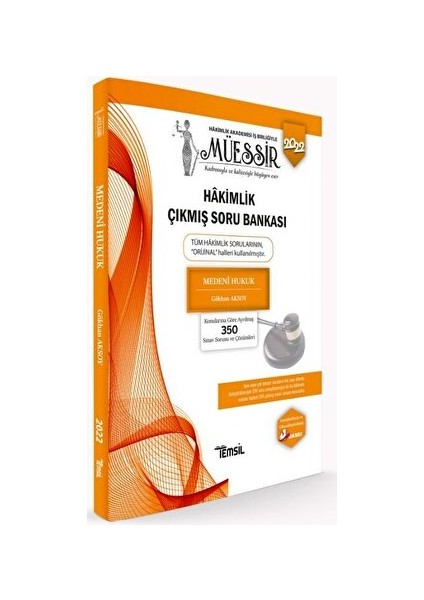 Müessir Medeni Hukuk Hakimlik Çıkmış Soru Bankası Temsil Kitap