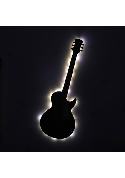 Işıklı  Uv Baskılı Duvar Dekorlu Gece Lambası Gitar 117 cm