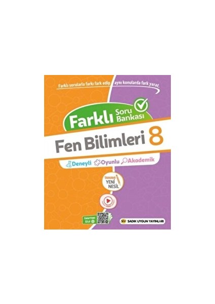 8. Sınıf Farklı Soru Bankası Fen Bilimleri Sadık Uygun Yayınları
