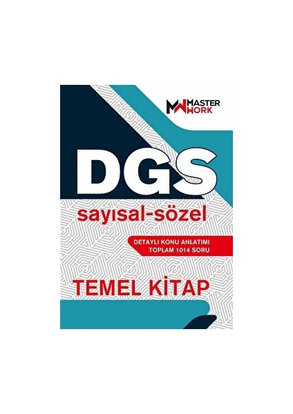 Dgs Temel Kitap / Sayısal-Sözel Detaylı Konu Anlatımı