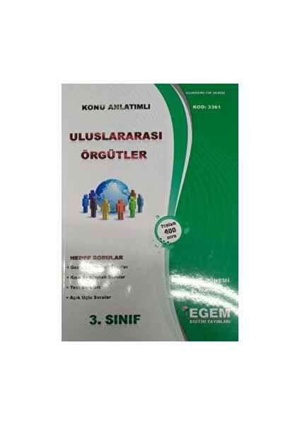 Aöf 3. Sınıf Uluslararası Örgütler Konu Anlatımlı Kod: 3361