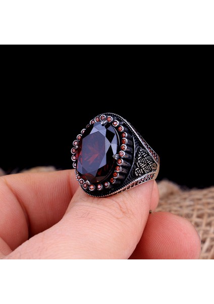 Zirkon Taşlı Oval Model 925 Ayar Gümüş Erkek Yüzük modelleri