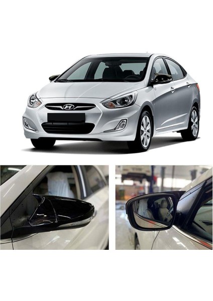 Hyundai Accent Blue Sinyalli Batman Yarasa Ayna Kapağı Piano Black 2011-2019