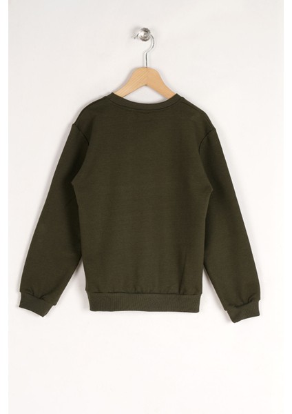 Erkek Çocuk Haki Renkli Bisiklet Yaka Of That Fun Baskılı Uzun Kollu Sweatshirt fiyatları