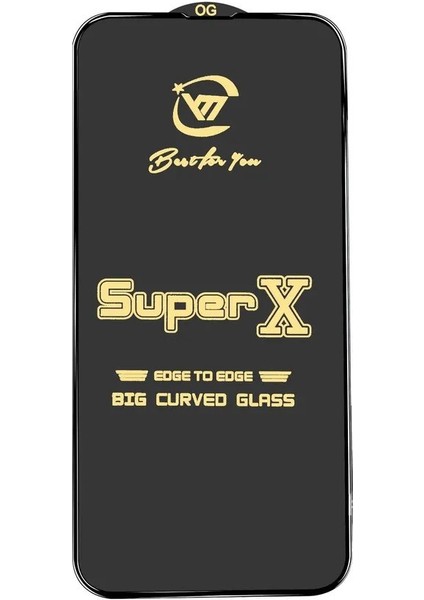 iPhon 12 Pro Max Super x Kavisli Ekran Koruyucu kırılmaz Cam Ultra Kalınlık 0.40MM