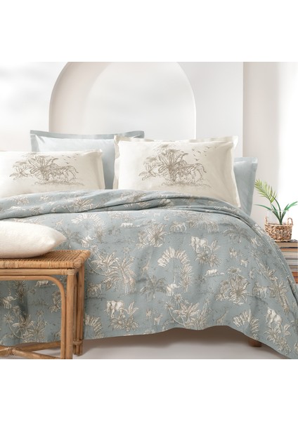 Bedding Aster Çift Kişilik Pike Takımı - Adaçayı