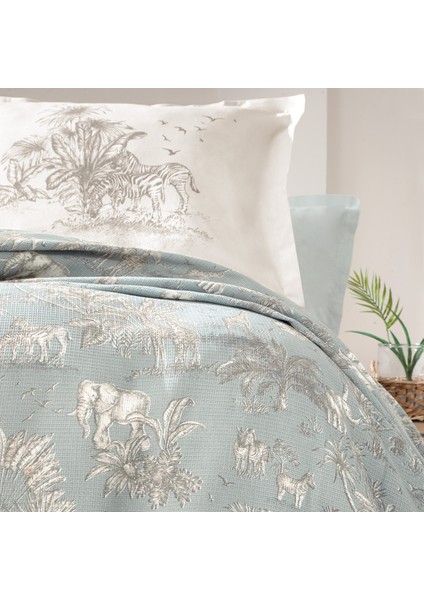 Bedding Aster Çift Kişilik Pike Takımı - Adaçayı