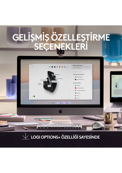 MX Master 3S Mac İçin Yüksek Performanslı 8.000 DPI Optik Sensörlü Sessiz Kablosuz Mouse - Beyaz