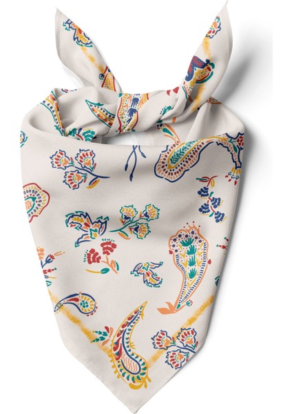 Etnik Desenli Ekru Bandana bndp-005