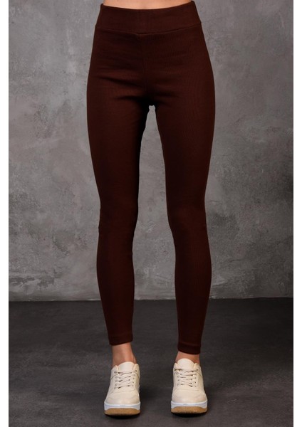 Fancy Kadın Beli Lastikli Yüksek Bel Slim Fit Fitilli Basic Tayt fiyatları
