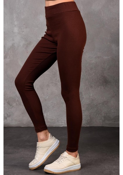 Fancy Kadın Beli Lastikli Yüksek Bel Slim Fit Fitilli Basic Tayt modelleri