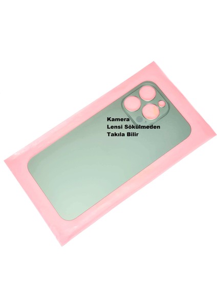 Iphone 13 Pro Arka Pil Batarya Kapağı (Cam) Yeşil
