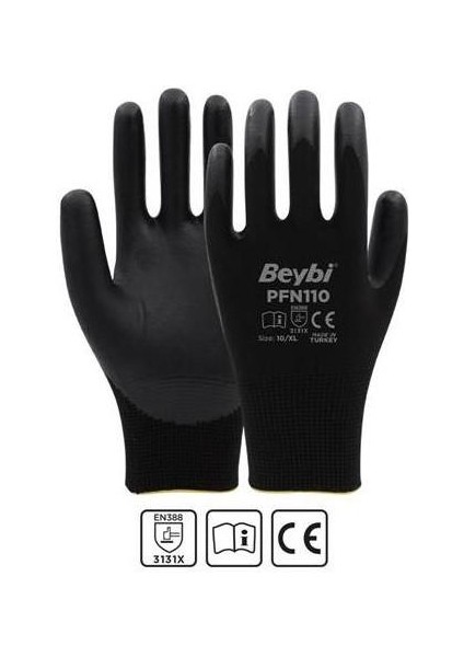 PFN110 Köpük Nitril 12'li Paket Eldiven No:9