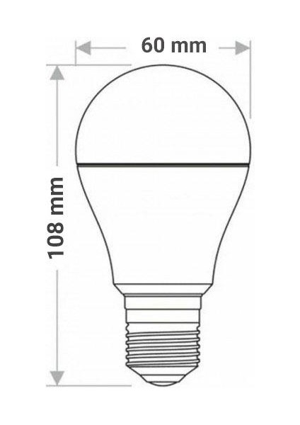 9W LED Ampul 6500K Beyaz Işık E27 Duy - 3lü Paket