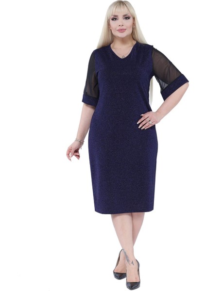 Işıltılı Şık Büyük Beden Elbise 6C-2303