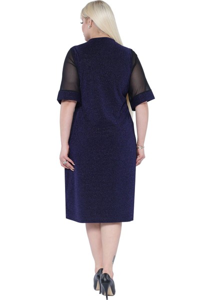 Işıltılı Şık Büyük Beden Elbise 6C-2303 indirimleri