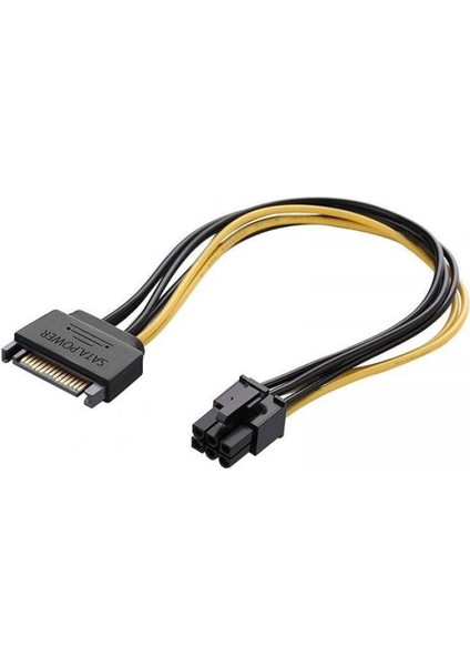30 cm 15 Pin Sata 6 Pin Pci Express Kablo 15 Pin Erkek Sata 6 Pin Dişi Pci Exp Grafik Kartı Güç Kablo