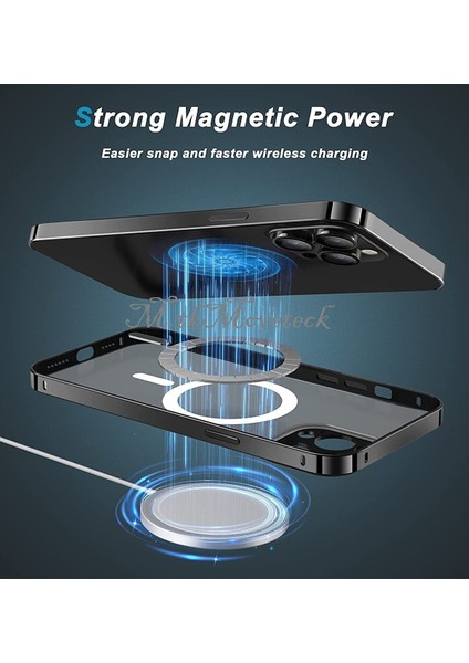Iphone 14 Pro Kılıf Arkası Cam Polikarbon Kenarları Metal Bumper Açılır Kapanır Magsafe Kapak Pc Slim Zırh fırsatları