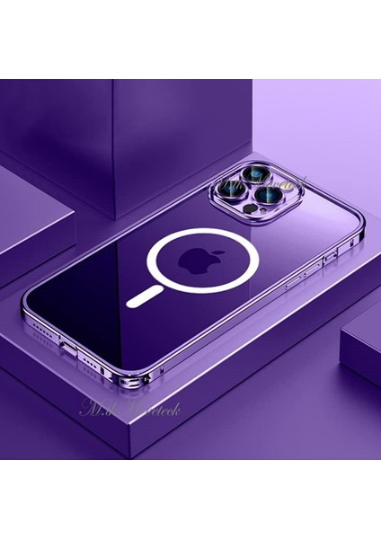 Iphone 14 Pro Kılıf Arkası Cam Polikarbon Kenarları Metal Bumper Açılır Kapanır Magsafe Kapak Pc Slim Zırh fiyatları