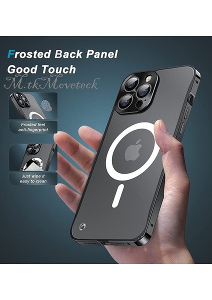 Iphone 14 Pro Kılıf Arkası Cam Polikarbon Kenarları Metal Bumper Açılır Kapanır Magsafe Kapak Pc Slim Zırh indirimleri