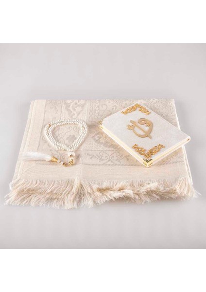 Seccade + Tesbih + Yasin Hediye Seti (Çanta Boy, Krem) fiyatları