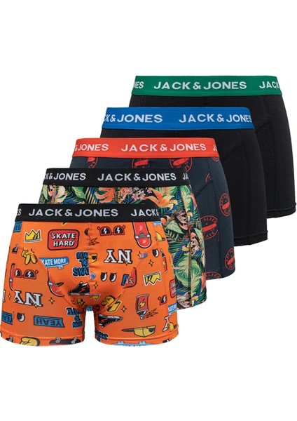 Jack & Jones Karışık 5'li Boxer Paketi - Elements