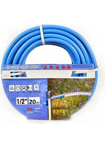 Bahçe Hortumu Turkuaz Pvc Burgulu 1/2 20 mt