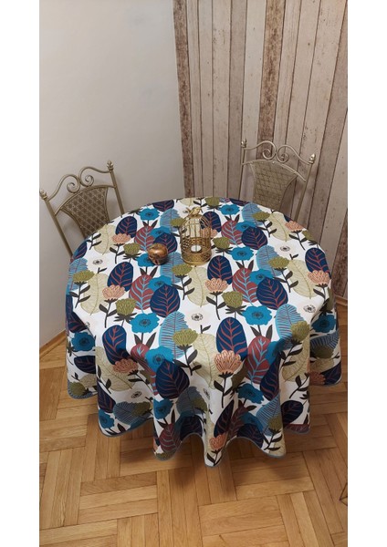 Duck (Sıvı Itici,leke Tutmaz ) Kumaş,yuvarlak ,yemek Masası Örtüsü.