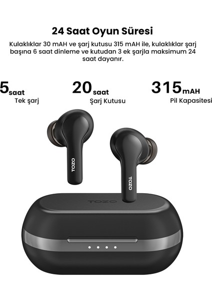 A00E2 / Agile Pots Ip-X5 Suya Dayanıklı Dokunmatik Kontrol Kablosuz 5.3 Bluetooth Kulaklık( Tozo Türkiye Garantili )