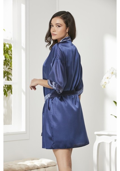 Kadife Saten Dantelli Gecelik ve Sabahlık Takımı - 4045 modelleri