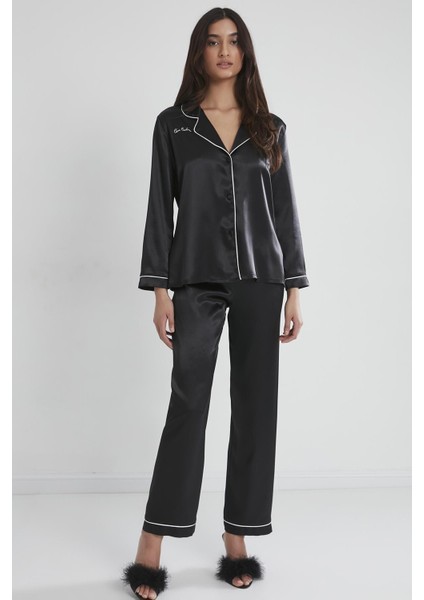 Saten Biyeli Pijama Takımı - 1200