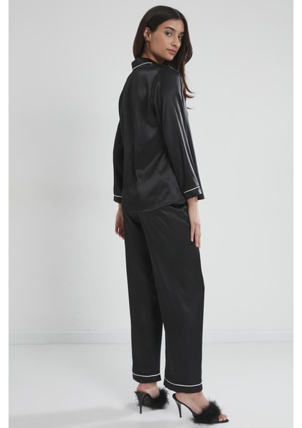 Saten Biyeli Pijama Takımı - 1200 modelleri