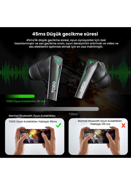 Gıs (G1) / Gaming Pods Ip-X5 Suya Dayanıklı  Tws Kulakiçi Bluetooth Oyuncu Kulaklık