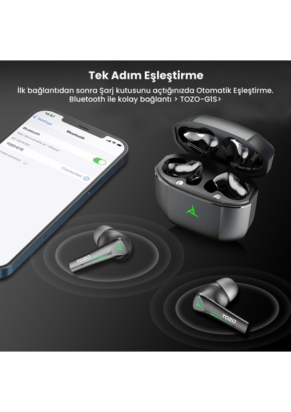 Gıs (G1) / Gaming Pods Ip-X5 Suya Dayanıklı  Tws Kulakiçi Bluetooth Oyuncu Kulaklık