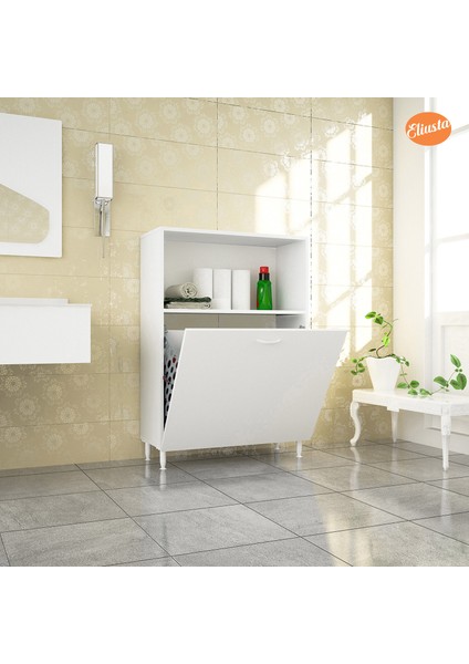 Çift Gözlü Sepetli Kirli Çamaşır Dolabı Banyo Dolabı fırsatları