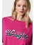 Oversize Fit Rahat Kesim %100 Pamuk Bisiklet Yaka Fuşya Tişört 5