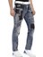 CD482 Sokak Tarzı Parçalı Mavi Erkek Jeans 1