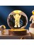 Büyük Boy Işıklı Ahşap Kaideli Astronot Temalı Cam Küre 8cm 1