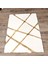Beyaz Renk Gold Çizgili Kros Model Peluş Halı 170 x 240 Cm 2