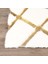 Beyaz Renk Gold Çizgili Kros Model Peluş Halı 170 x 240 Cm 3