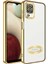 Casestreet Samsung Galaxy A12 Kılıf Logo Gösteren Kamera Korumalı Silikon Gold 1