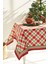 Ayshome Ekru Kırmızı Ekoseli Yılbaşı Masa Örtüsü 1