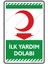 Ilk Yardım Dolabı Aşağı Ok/25x35cm/Etiket 1