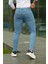 Erkek Açık Mavi Lazerli Skinny Fit Jean Pantolon 3